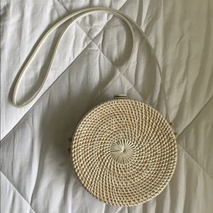 Rattan bag straw purse